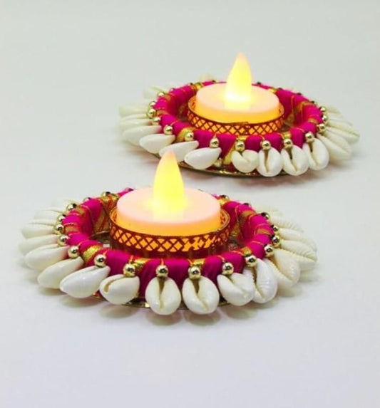 Cowrie Shell Design Tealight Holder Pack of 2